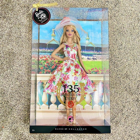 NIB BARBIE "KENTUCKY DERBY" 50th ANNIVERSARY PINK LABEL COLLECTION DOLL #P4755 - Picture 1 of 8